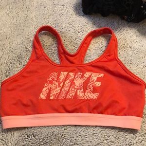 Orange Nike sports bra